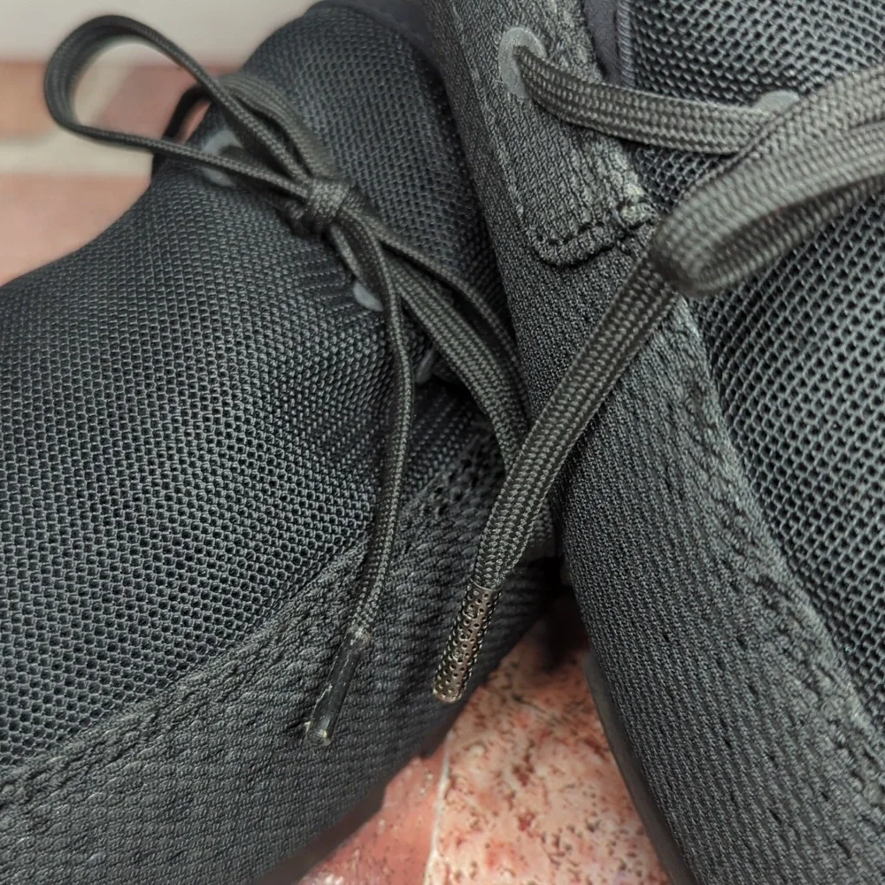 Swims Black Mesh Lace-Trim Slip-On Loafers